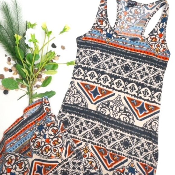 LOVE Dresses & Skirts - Love Multicolor Racerback Tank Maxi Dress, Size: M